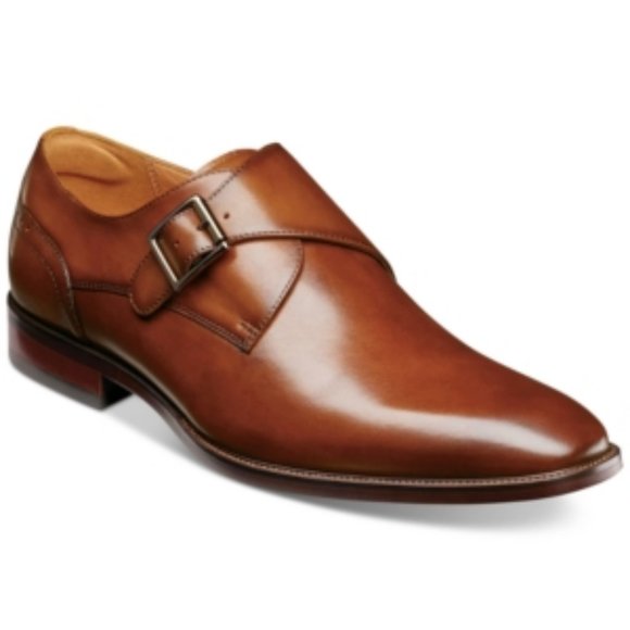 Florsheim Shoes Sorrento Plain Toe Single Monk Strap NIB